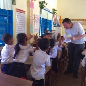 Rob teaches English to first grade students in Siem Reap, Cambodia.