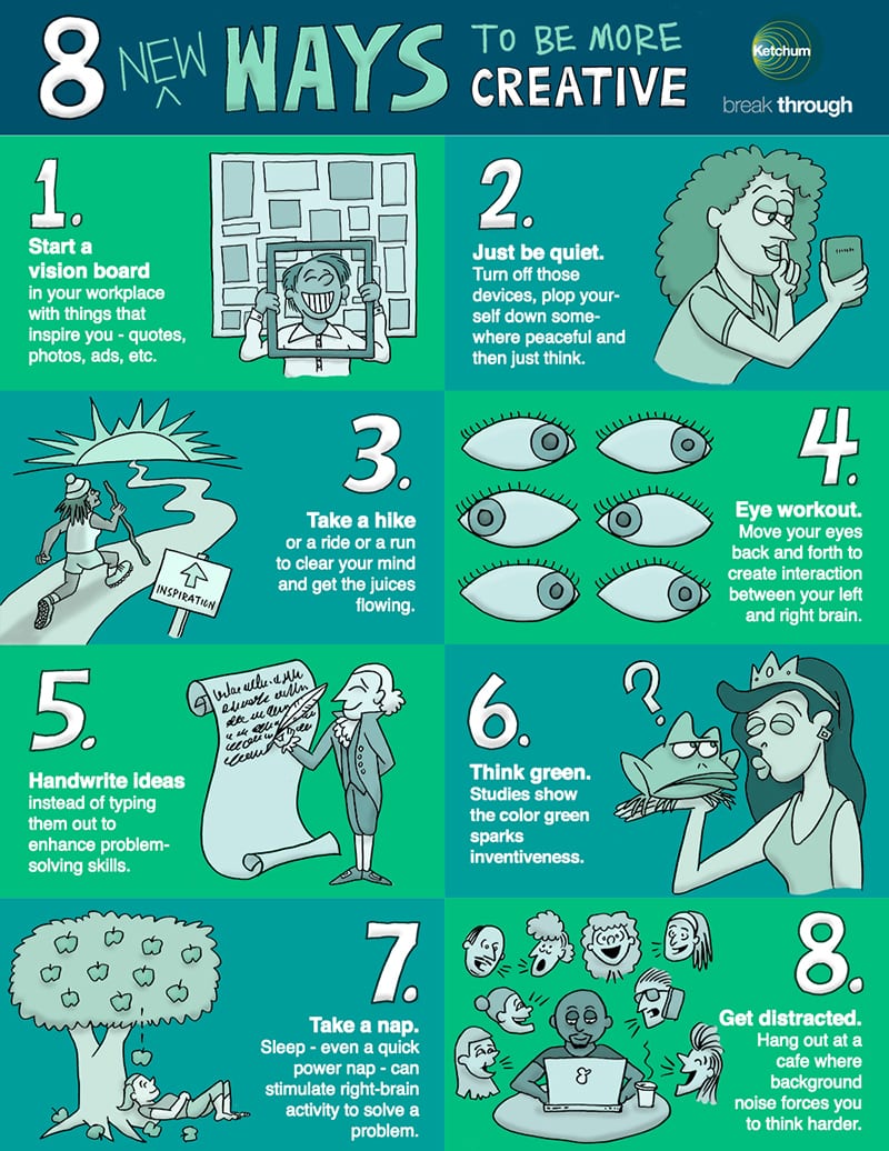 Eight Tips To Spark Creativity (infographic)