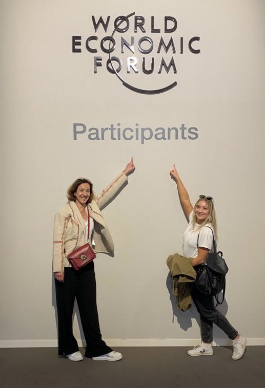 Aleksandra Barnes and Sarah Farnham attend Davos World Economic Forum.