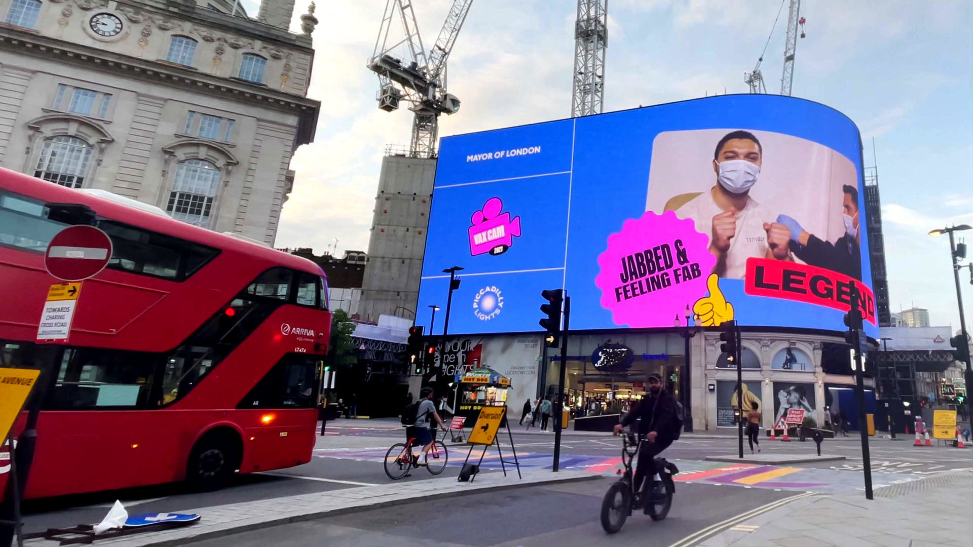 digital campaign display called Vax Cam in London