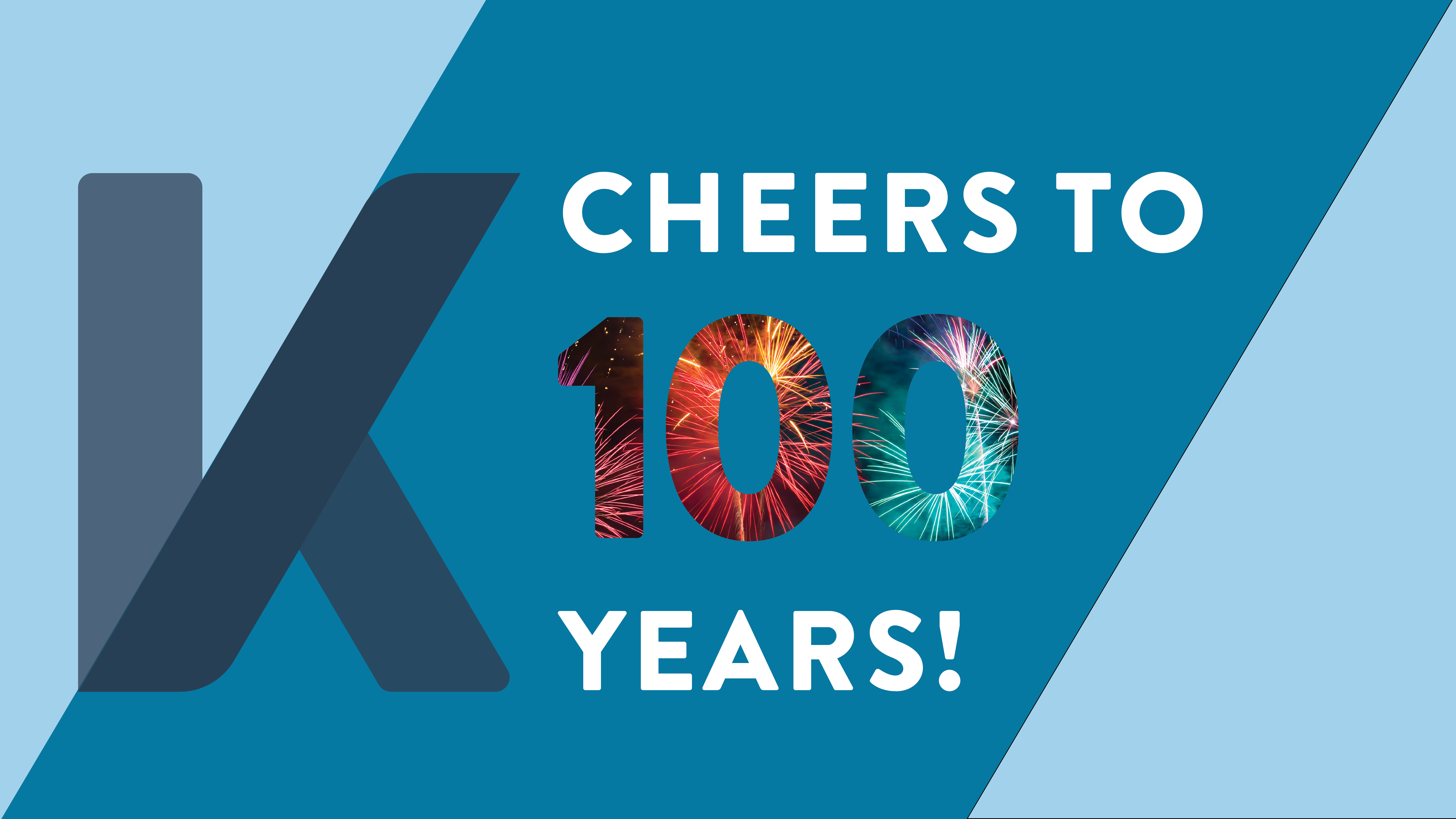 Ketchum K next to "Cheers to 100 years."